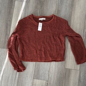 LOFT Burnt Orange Textured Knit Sweater